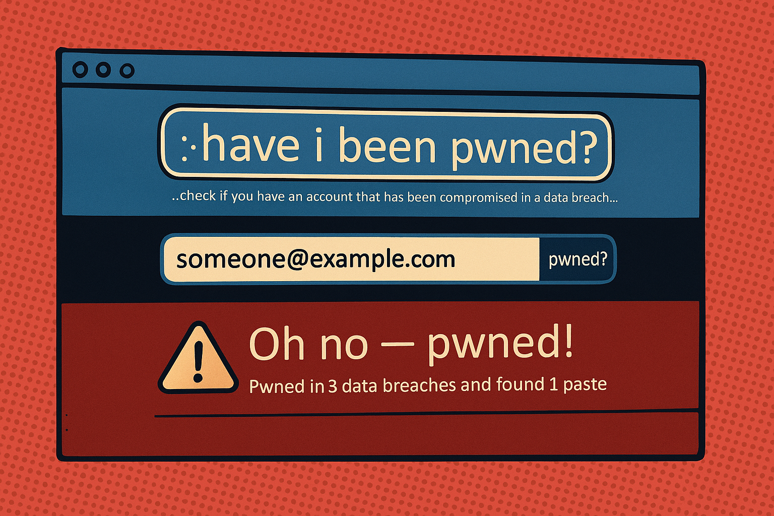 Screenshot of the Have I Been Pwned website showing a breach alert for an email address